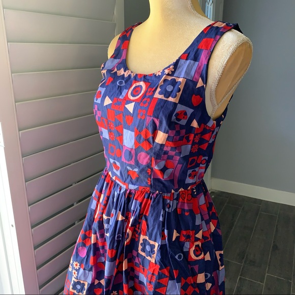 MODCLOTH COLORFUL SLEEVELESS DRESS SIZE M - Picture 2 of 8